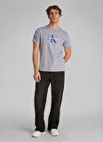 Calvin Klein Jeans Açık Gri Erkek T-Shirt LV040EM286G71 SS HERO MONOLOGO 30S