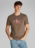 Calvin Klein Jeans Kahve Erkek T-Shirt LV040EM286RMT SS HERO MONOLOGO 30S