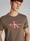Calvin Klein Jeans Kahve Erkek T-Shirt LV040EM286RMT SS HERO MONOLOGO 30S