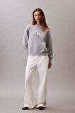  Kadın Gri Relaxed Fit Logolu Sweatshirt - Gri | S