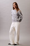  Kadın Gri Relaxed Fit Logolu Sweatshirt - Gri | S