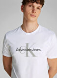 Calvin Klein Jeans Beyaz Erkek T-Shirt LV040EM286YAA SS HERO MONOLOGO 30S