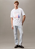 Calvin Klein Jeans Beyaz Erkek T-Shirt LV04RAB811YAA SS REL GRADATION TEE