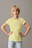Kız Çocuk Ck Micro Monogram Logo T-Shirt - Sarı | 14 Yaş