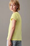 Kız Çocuk Ck Micro Monogram Logo T-Shirt - Sarı | 14 Yaş