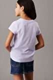 Kız Çocuk Ck Micro Monogram T-Shirt - Mor | 8 Yaş