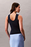 Calvin Klein Jeans Kadın Modal Fitilli Mavi Bluz LV044C900G-CEF