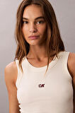 Calvin Klein Jeans Kadın Modal Fitilli Beyaz Bluz LV044C900G-PBA