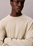 Calvin Klein Bisiklet Yaka Normal Haki Erkek Kazak LV040BM343LL5_LS SUPIMA COTTON CREW