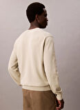 Calvin Klein Bisiklet Yaka Normal Haki Erkek Kazak LV040BM343LL5_LS SUPIMA COTTON CREW