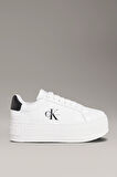 Kadın Kalın Platform Tabanlı Sneaker - Beyaz/Siyah | 38