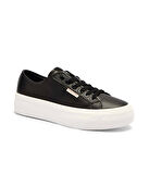 Calvin Klein Jeans Kadın Deri Düz Platform Siyah Sneaker YW0YW01886-BEH