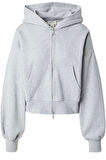 Calvin Klein Jeans A- FRENCH TERRY BADGE LOGO FZ HO Kadın Gri Sweatshirt LV047C216G-P79