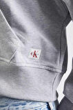 Calvin Klein Jeans A- FRENCH TERRY BADGE LOGO FZ HO Kadın Gri Sweatshirt LV047C216G-P79