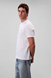 Erkek Regular Fit Logo Patch'li T-Shirt - Beyaz | L
