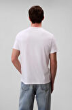 Erkek Regular Fit Logo Patch'li T-Shirt - Beyaz | L