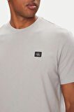 Erkek Logo Patch'li T-Shirt - Gri | S