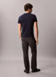 Calvin Klein Bisiklet Yaka Mavi Erkek T-Shirt LV04LC240GCEF_SS SLIM STRETCH COTTO