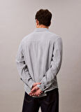 Calvin Klein Jeans Classic Fit Lacivert Çizgili Erkek Gömlek LV04RC706GX6V CASUAL CLASSIC BOARDW