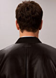 Calvin Klein Jeans Siyah Erkek Deri Ceket LV04RC407GUB1 LS FAUX LEATHER BOMBE