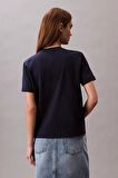 Kadın Regular Fit Monogram Logolu T-Shirt - Lacivert | M