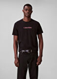 Calvin Klein Jeans Bisiklet Yaka Baskılı Siyah Erkek T-Shirt LV04RC858GUB1 SS GLITCHED LOGO EU C