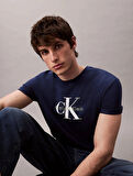 Calvin Klein Jeans SS Hero Monologo Tee 20s Erkek Mavi T-shirt LV04RB862G-C3I