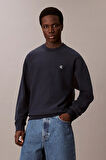 Erkek Regular Fit Bisiklet Yaka Nakış Logolu Sweatshirt - Lacivert | S