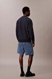 Erkek Regular Fit Bisiklet Yaka Nakış Logolu Sweatshirt - Lacivert | S
