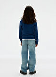 Calvin Klein Baskılı Erkek Çocuk Mavi Sweatshırt IB0IB02527C3I