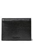 Calvin Klein Siyah Erkek Kartlık LIZARD EMBOSSED CARD CASE W/ FLA