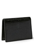 Calvin Klein Siyah Erkek Kartlık LIZARD EMBOSSED CARD CASE W/ FLA