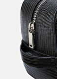 Calvin Klein Siyah Traş Çantası LIZARD EMBOSSED WASHBAG/DOPP KIT