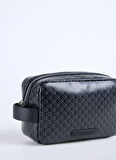 Calvin Klein Siyah Traş Çantası EMBLEM AOP COATED DOPP KIT