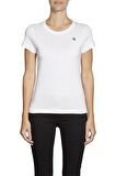 Calvin Klein Jeans Bisiklet Yaka   Normal Kalıp  Beyaz Kadın T-Shirt J20J212883YAF Beyaz T-shirt