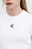 Calvin Klein Ck Rib Cropped Slim Tee Kadın Bisiklet Yaka T-Shirt