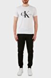 Calvin Klein Jeans Beyaz Erkek Bisiklet Yaka Düz T-Shirt J30J320935-YAF CORE MONOGRAM