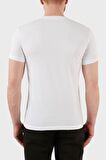 Calvin Klein Jeans Beyaz Erkek Bisiklet Yaka Düz T-Shirt J30J320935-YAF CORE MONOGRAM