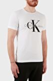 Calvin Klein Jeans Beyaz Erkek Bisiklet Yaka Düz T-Shirt J30J320935-YAF CORE MONOGRAM