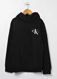 Calvin Klein Baskılı Erkek Çocuk Siyah Sweatshırt IU0IU00266