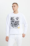 Batman Lisanslı 3 İplik Loose Fit Bol Kesim Pamuklu Bisiklet Yaka Sweatshirt