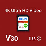 Philips Ultra Pro 256GB SDXC UHS-I U3 V30 Class10 Hafıza Kartı