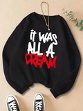 Kadınlar rahat rahat kazak oldu bir rüya baskılar kazak moda sıcak giyim gevşek Crewneck pola