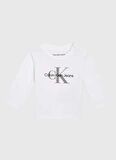Calvin Klein Beyaz Bebek T-Shirt MONOGRAM LS T-SHIRT