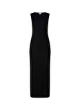 Calvin Klein Bisiklet Yaka Siyah Midi Kadın Elbise K20K205569BEH