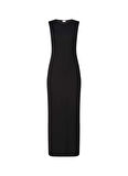 Calvin Klein Bisiklet Yaka Siyah Midi Kadın Elbise K20K205569BEH
