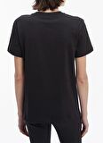 Calvin Klein Bisiklet Yaka Düz Siyah Kadın T-Shirt HERO LOGO REGULAR T-SHIRT