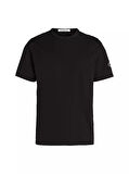 Erkek CK Logolu Bisiklet Yaka BADGE REGULAR T-Shirt - Siyah | XXL
