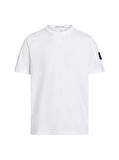 Erkek CK Logolu Bisiklet Yaka BADGE REGULAR T-Shirt - Beyaz | M