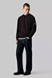 Erkek Rozetli Sweatshirt - Siyah | L